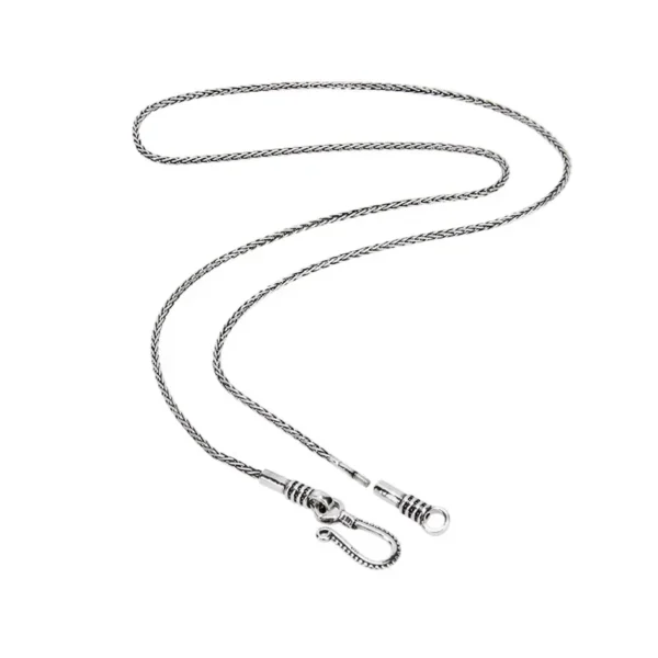 925 Sterling Silver Vintage Braided Sweater Chain Twist-off Detachable Men's and Women's Punk Jewelry Accessories - Image 6